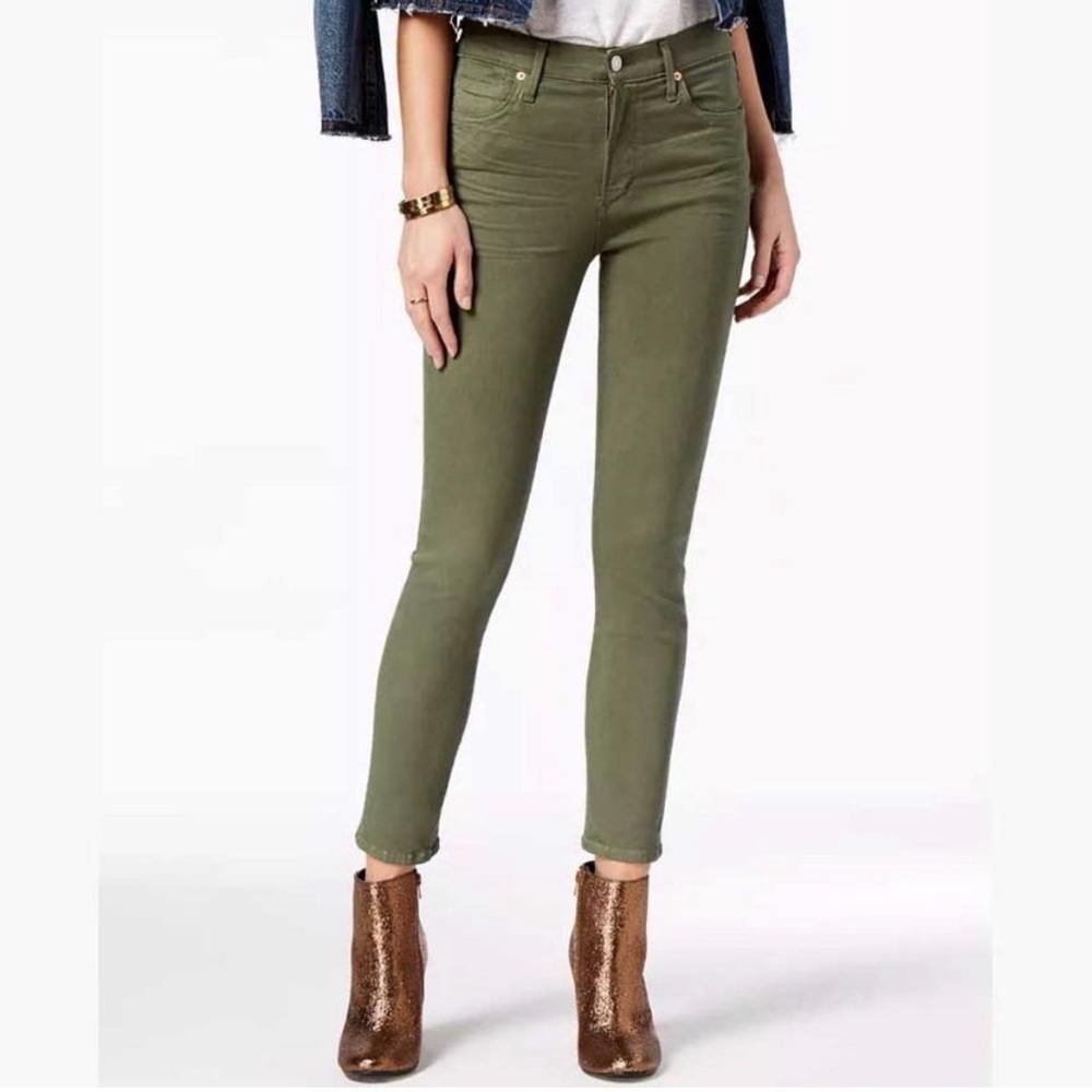 Citizens Of Humanity Army Green High Rise Rocket Crop Skinny Jeans Pants Size 25